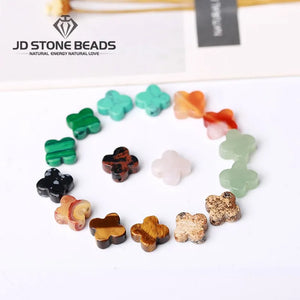 14*4mm Pink Quartz Four Leaf Clover Shape Bead Gemstone Accessory