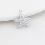14K Brass Zircon Starfish Charms Pendants Jewelry Making Supplies