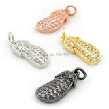 Micro Pave Clear CZ Eggplant Charm for Bracelets or Necklaces