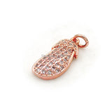 Micro Pave Clear CZ Eggplant Charm for Bracelets or Necklaces