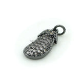 Micro Pave Clear CZ Eggplant Charm for Bracelets or Necklaces