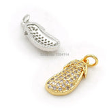 Micro Pave Clear CZ Eggplant Charm for Bracelets or Necklaces