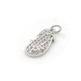 Micro Pave Clear CZ Eggplant Charm for Bracelets or Necklaces