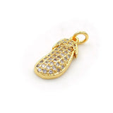 Micro Pave Clear CZ Eggplant Charm for Bracelets or Necklaces