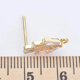 14K Brass Zircon Stud Earrings High Diy Jewelry