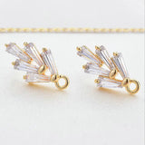 14K Brass Zircon Stud Earrings High Diy Jewelry