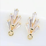 14K Brass Zircon Stud Earrings High Diy Jewelry