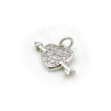 Micro Pave Clear CZ Charm for Bracelets Necklaces
