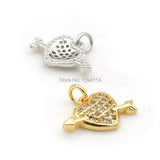Micro Pave Clear CZ Charm for Bracelets Necklaces