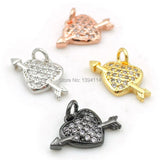 Micro Pave Clear CZ Charm for Bracelets Necklaces