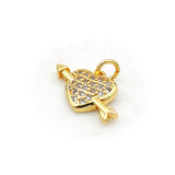 Micro Pave Clear CZ Charm for Bracelets Necklaces