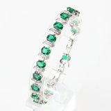 AAA+ 925 Silver Wedding Jewelry Green Gemstone Bead Bracelet For Women