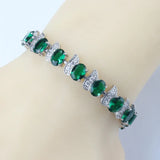 AAA+ 925 Silver Wedding Jewelry Green Gemstone Bead Bracelet For Women