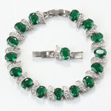 AAA+ 925 Silver Wedding Jewelry Green Gemstone Bead Bracelet For Women
