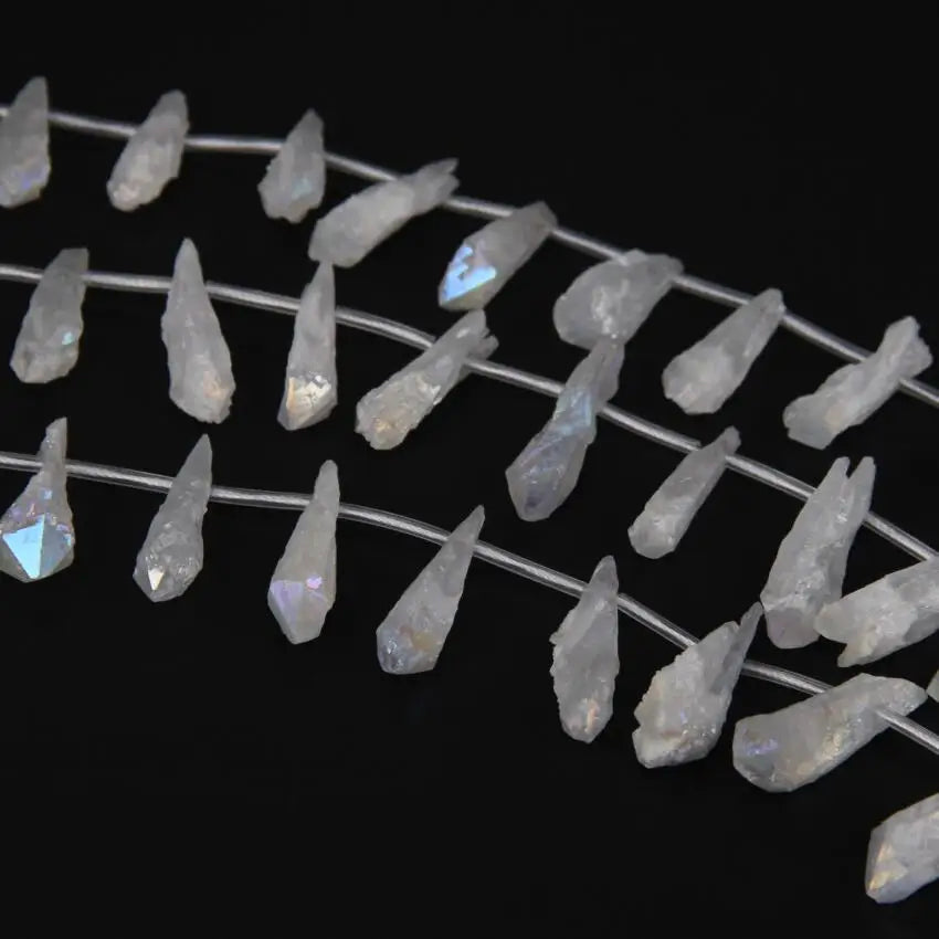 Colorful Rough Quartz Nugget Point Beads