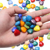 56pcs 16mm Green Glass Heart Beads Faceted Pendant for DIY Necklace