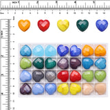 56pcs 16mm Green Glass Heart Beads Faceted Pendant for DIY Necklace