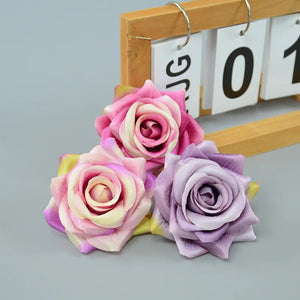 14 Colors Silk Fabric Painting Rose Flower Heads Wedding Party Home DIY Hat