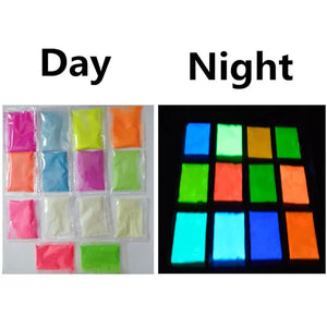 14 Colors Acrylic Paint Glow in the Dark Luminous Pigment Fluorescent Powder