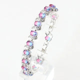 Hawaiian Style Colorful Stone 925 Silver Charm Bracelet for Women