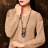 Vintage Ethnic Tibetan Stone Necklace for Women