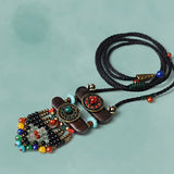 Vintage Ethnic Tibetan Stone Necklace for Women