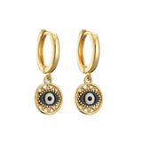 Enamel Evil Eye Palm Heart Charm Earrings Small Horns Pendant Earrings