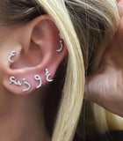 Arabic Love Letter Earrings Micro Pave 5A CZ 925 Sterling Silver