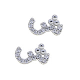 Arabic Love Letter Earrings Micro Pave 5A CZ 925 Sterling Silver