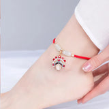 Ethnic Jewelry Braided Vintage Anklets with Copper Charm Foot Chains
