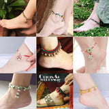 Ethnic Jewelry Braided Vintage Anklets with Copper Charm Foot Chains