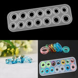 14 Holes Sizes Flat Rings Mold Collection DIY Pendant Ring Silicone Mold