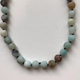 14 Inch 8MM Matte Amazonite Necklace Short Necklaces