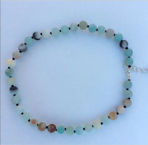 14 Inch 8MM Matte Amazonite Necklace Short Necklaces
