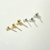925 Silver Needle Hanging Bean Curd Ear Nail Diy Base 100 Lap Accessory Material