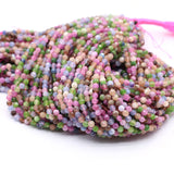 14'' Round Quartz Tourmaline Gemstone Beads for Jewelry Making