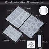 Silicone Jewelry Casting Molds with Screw Eye Pins for Necklace Pendant Making