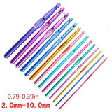 14 Pcs/Set Crochet Hook Knitting Tools Needle Sewing Crafts Aluminum