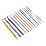 14 Pcs/Set Crochet Hook Knitting Tools Needle Sewing Crafts Aluminum
