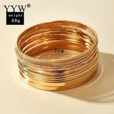 Plated Style Round Bracelet 70mm Charm Bangle Boho Jewelry Birthday Gift