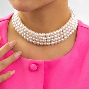 Vintage Pearl Choker Necklace for Women Wedding Bridal
