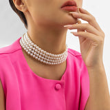 Vintage Pearl Choker Necklace for Women Wedding Bridal