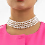 Vintage Pearl Choker Necklace for Women Wedding Bridal