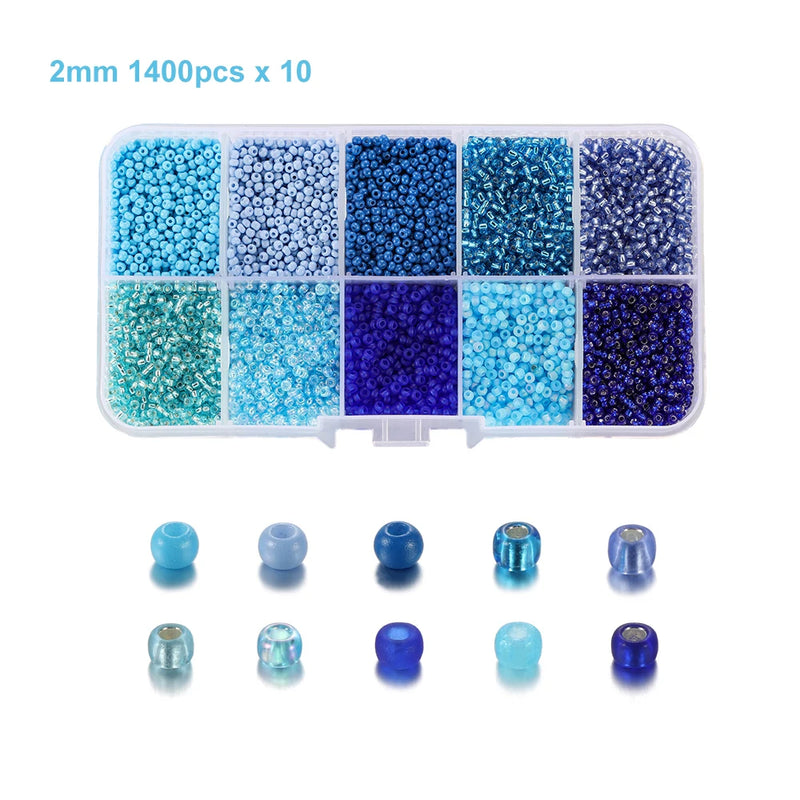 Czech Glass Seed Beads Belt Box Set Charm Beading DIY Earrings Bracelet Necklace