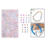 1400 Round Alphabet Letter Beads A-Z Flat Disc Beads DIY Key Chains