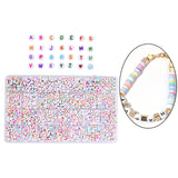 1400 Round Alphabet Letter Beads A-Z Flat Disc Beads DIY Key Chains