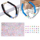 1400 Round Alphabet Letter Beads A-Z Flat Disc Beads DIY Key Chains