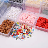 1400Pcs 6mm Flat Round Clay Beads for Jewelry Making
