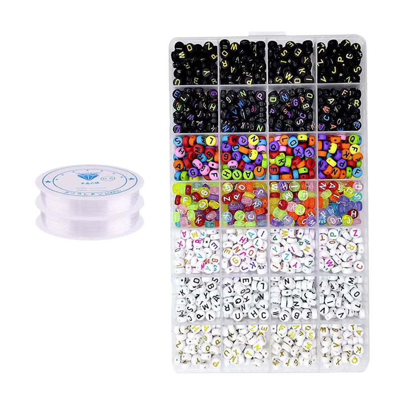 1400Pcs Flat Alphabet Beads Letter Beads for DIY Jewelry Making Kit Sewing Craft