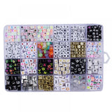 1400Pcs Mixed Letter Acrylic Beads Set Toy Making Bracelet Necklace Accessories